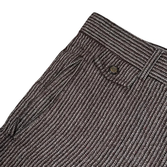 Vintage Y2K Gucci Wool Herringbone Midweight Brown Flannel Slim Pants Mens 48 - Picture 5 of 11